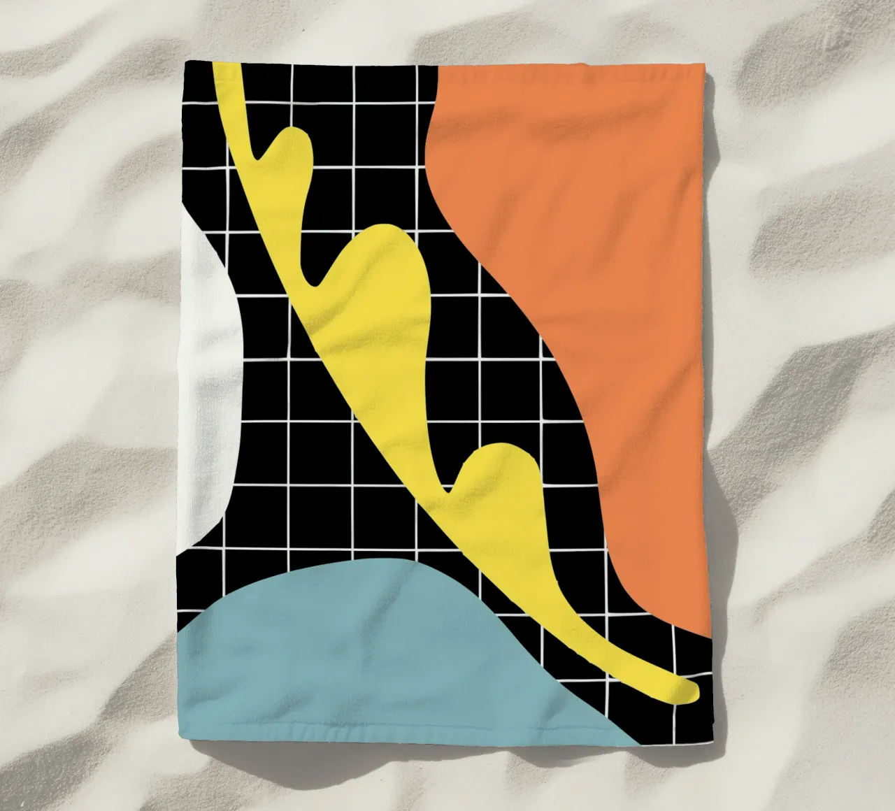 Blauw segment strandhanddoek van Little Dean