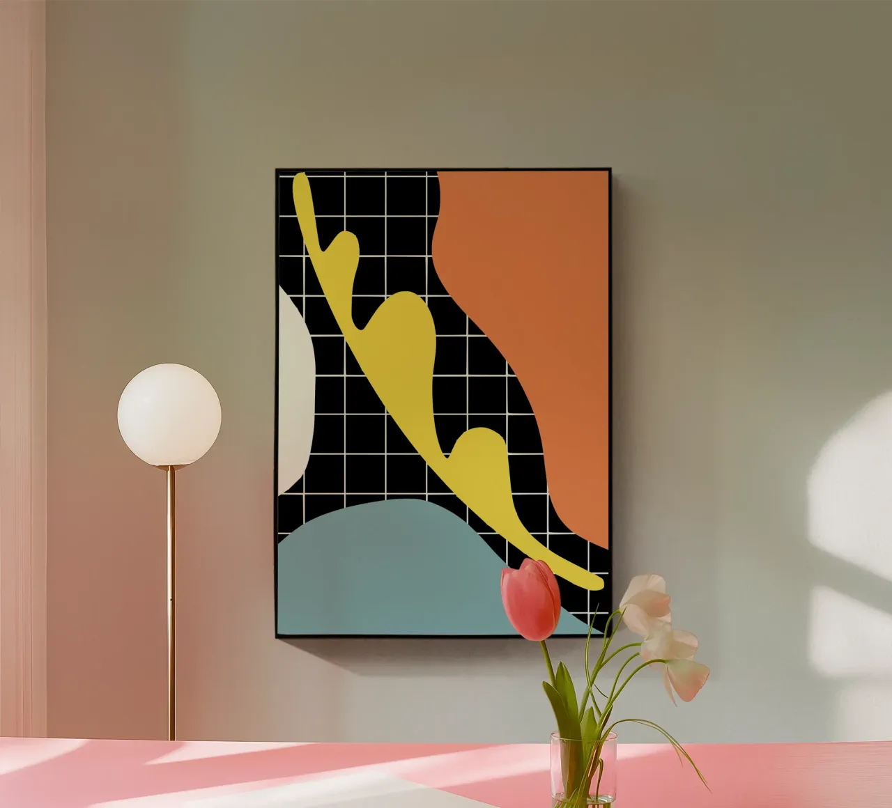 Blauw segment acryl van Little Dean