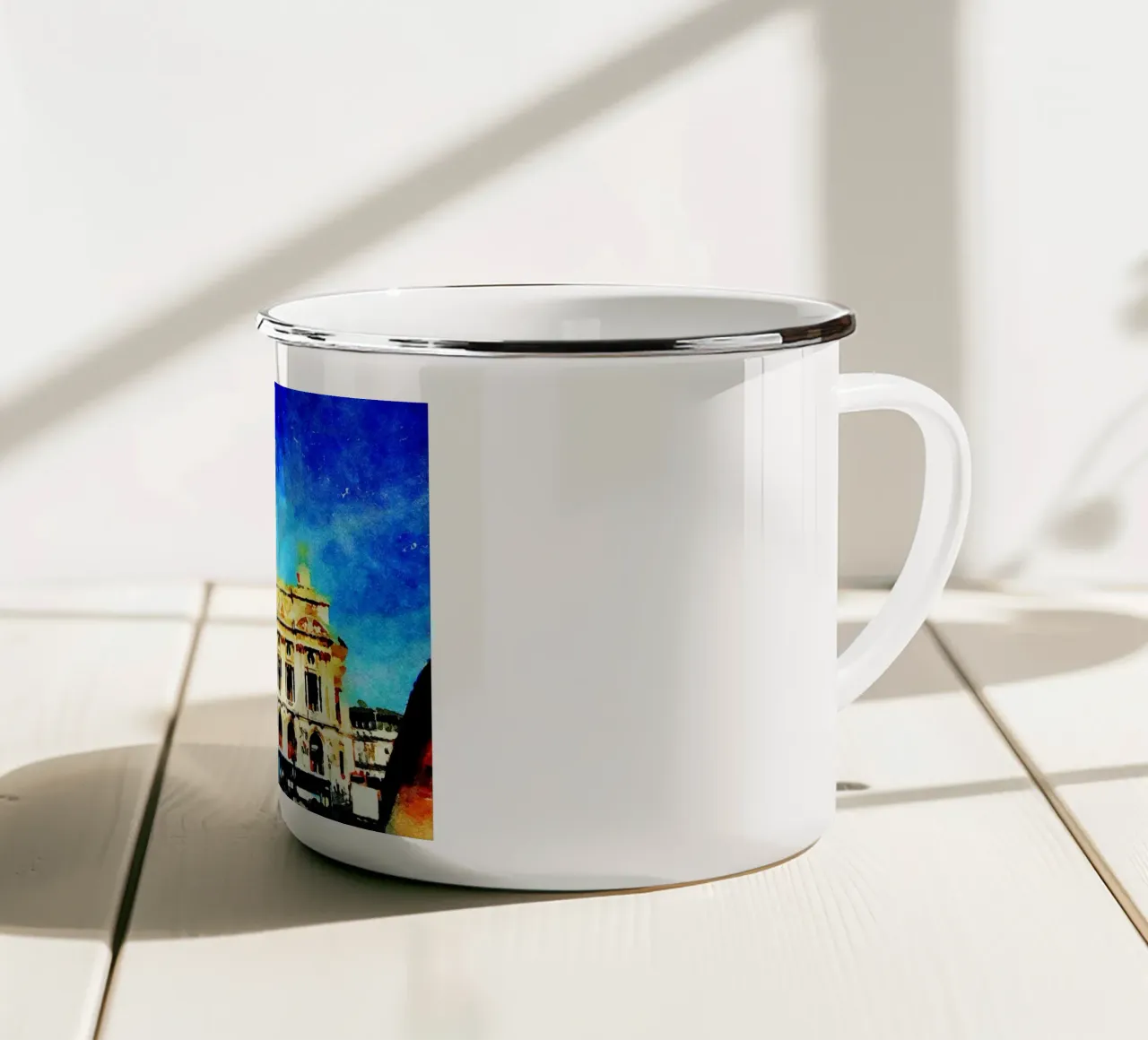 A Parigi tazza in smalto da Massimo Frascogna