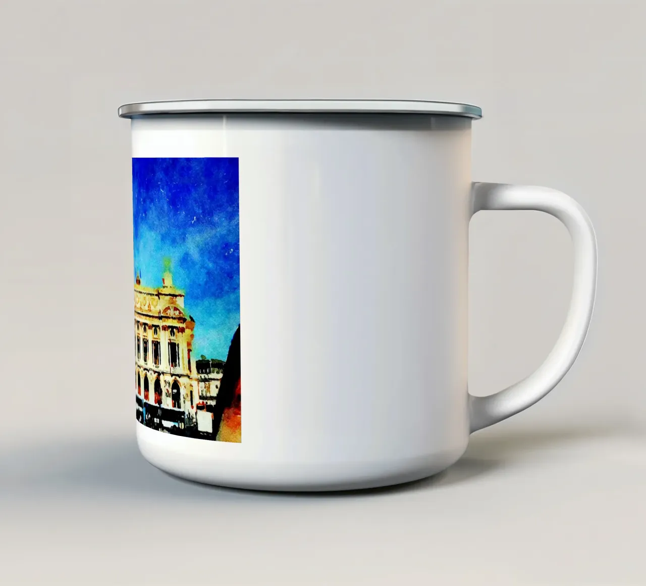 A Parigi tazza in smalto da Massimo Frascogna