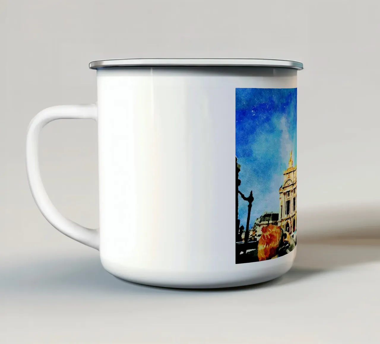 A Parigi tazza in smalto da Massimo Frascogna