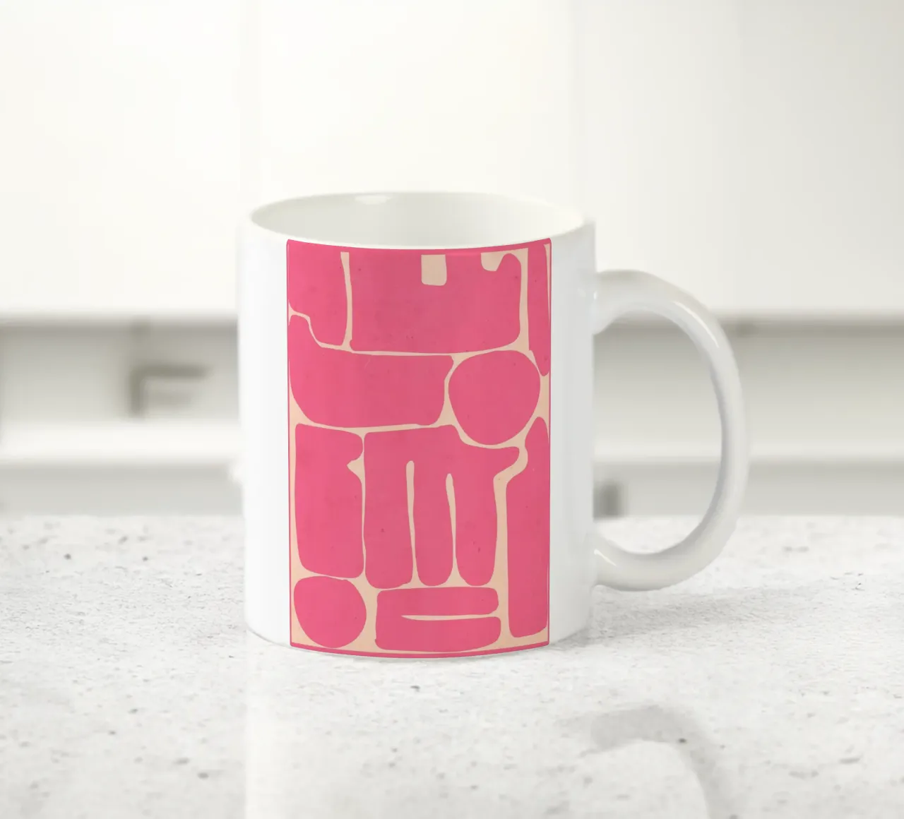 Moderno Rosa Astratto Forme Minimali tazza in ceramica da ThingDesign