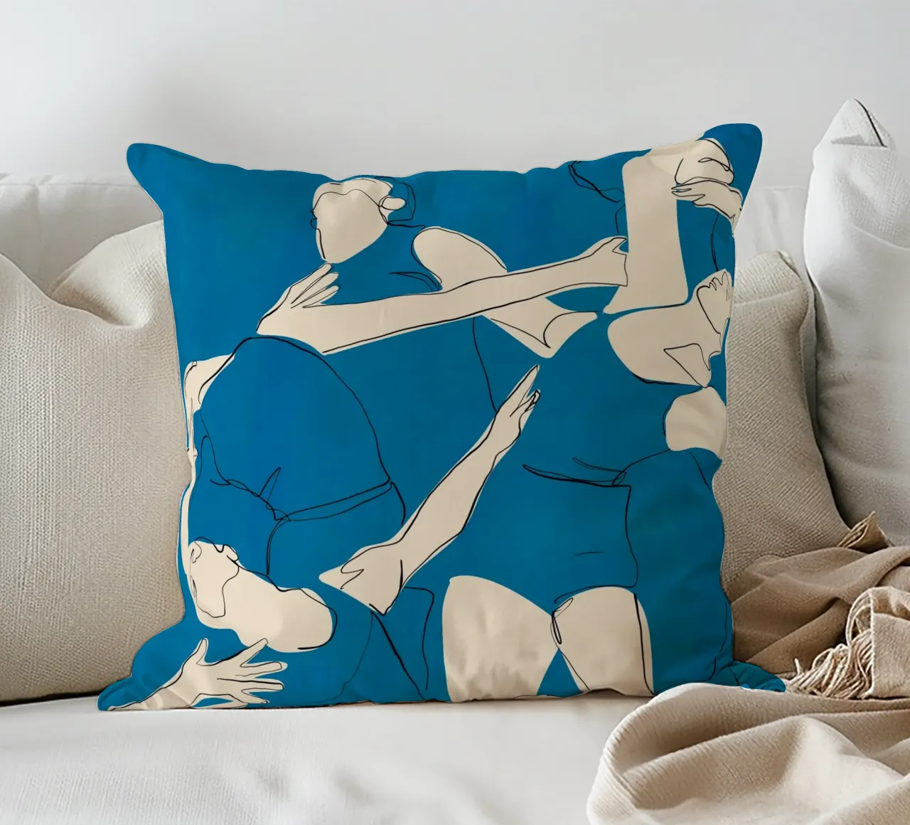 Ballare in blu cuscino da ThingDesign