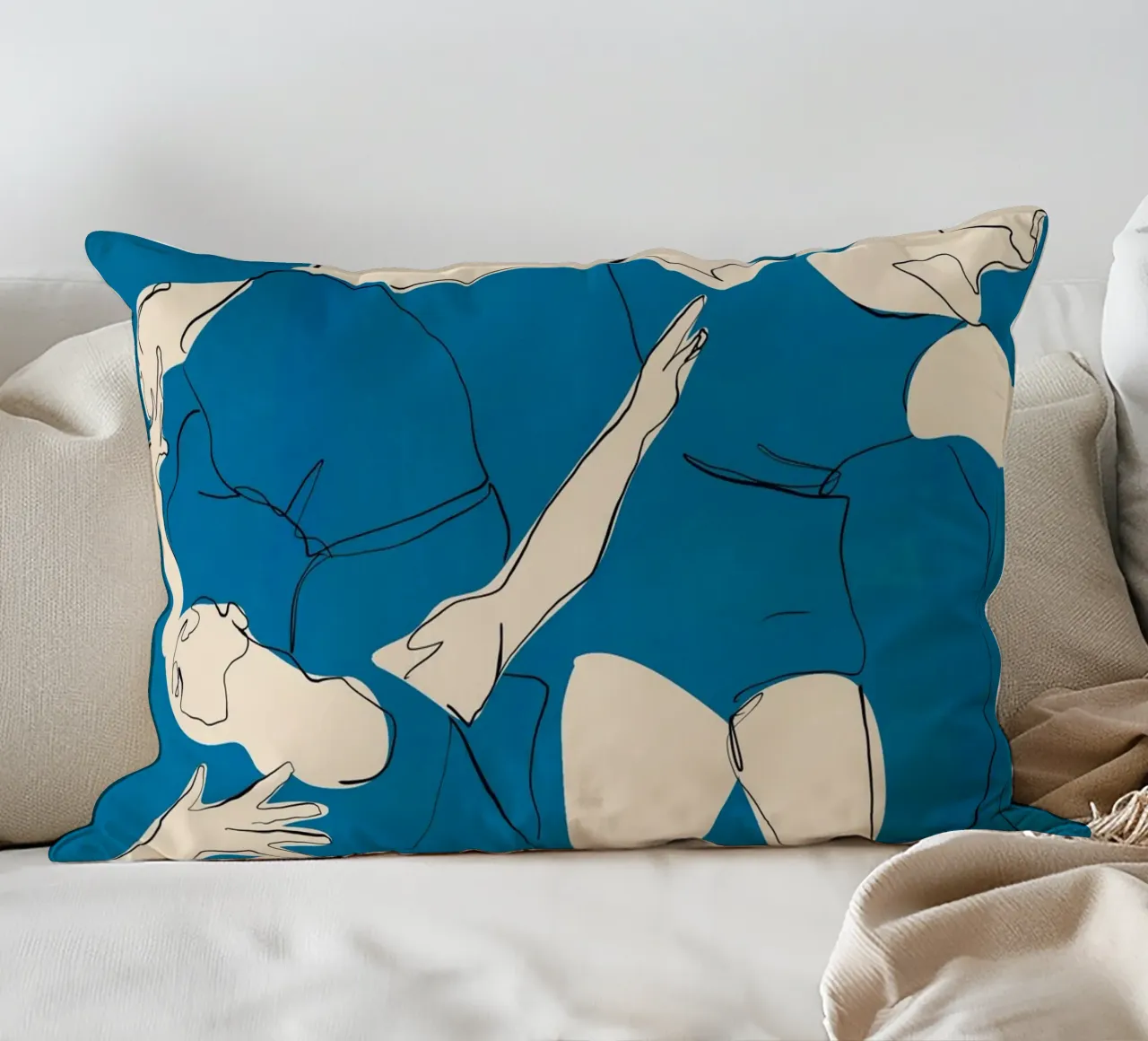 Ballare in blu cuscino da ThingDesign