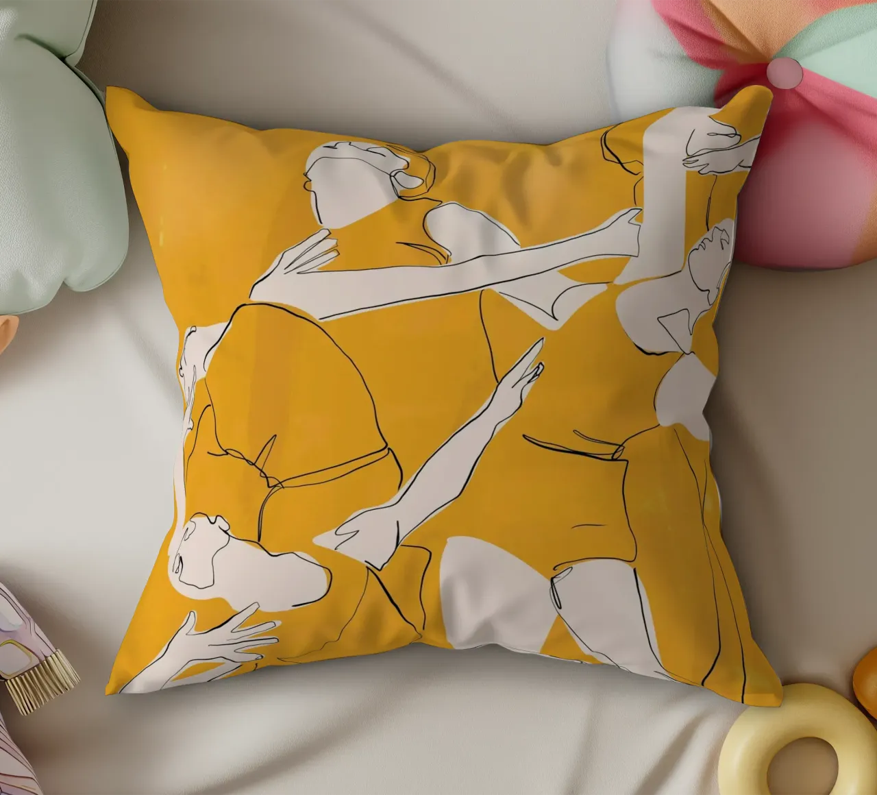 Ballare in giallo cuscino da ThingDesign