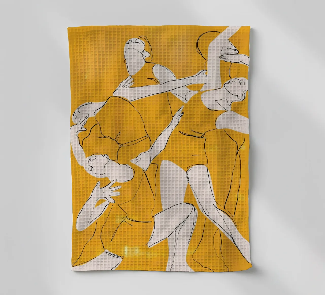 Tanzen in Gelb Geschirrtuch von ThingDesign