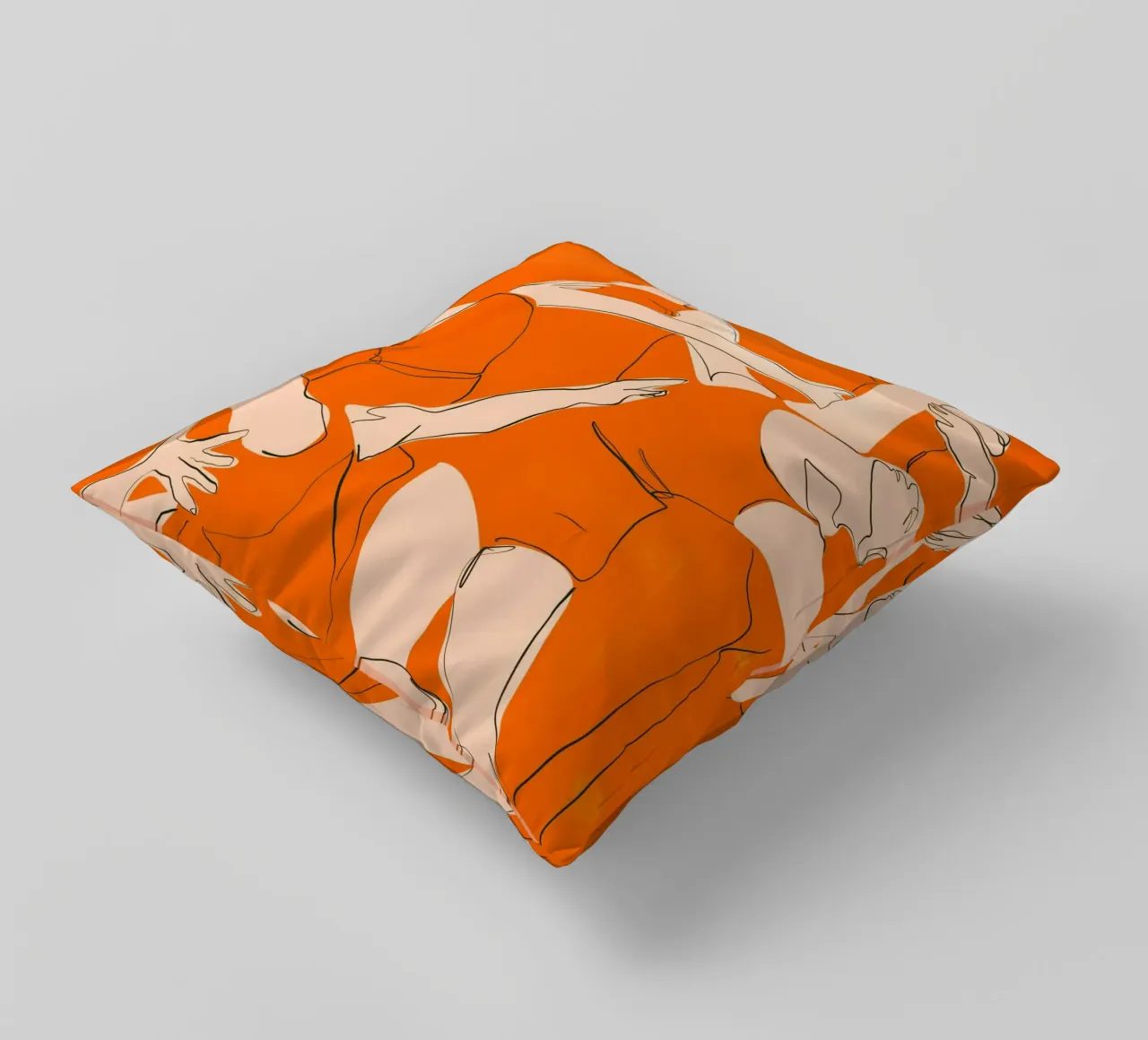 Ballare in arancione cuscino da ThingDesign