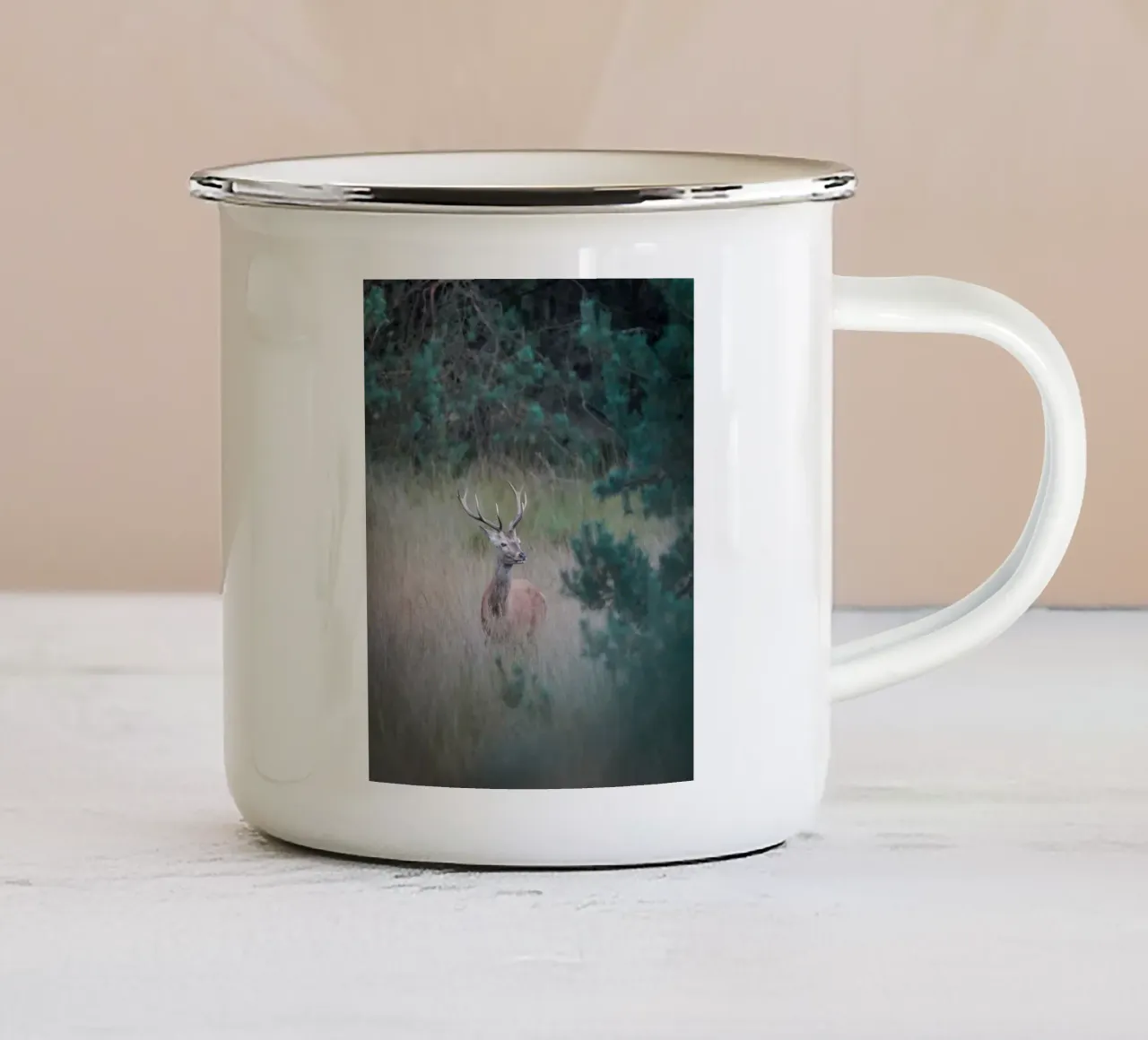 Cervo rosso tazza in smalto da Tom's Wildlife