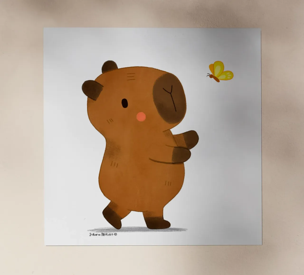 Capibara e farfalla pellicola backlit da julianamotzko