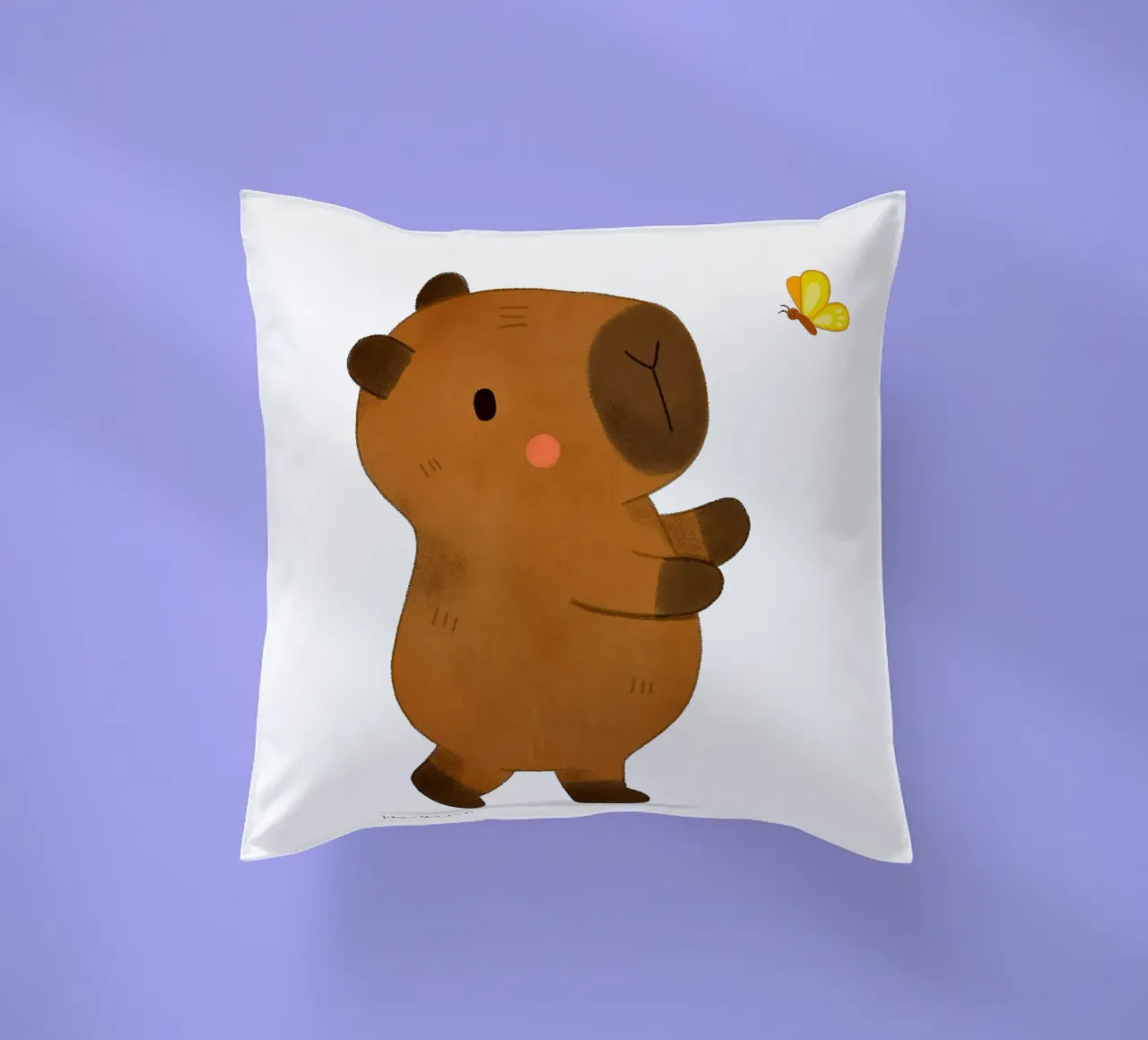 Capibara e farfalla cuscino da julianamotzko