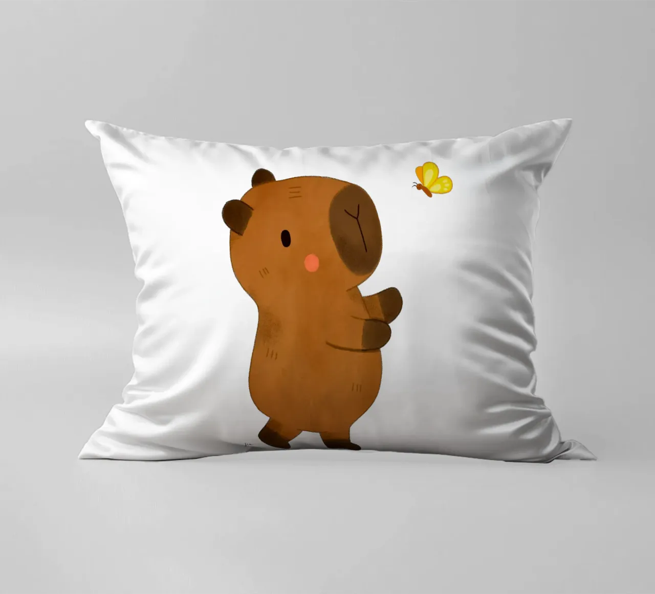 Capibara e farfalla cuscino da julianamotzko