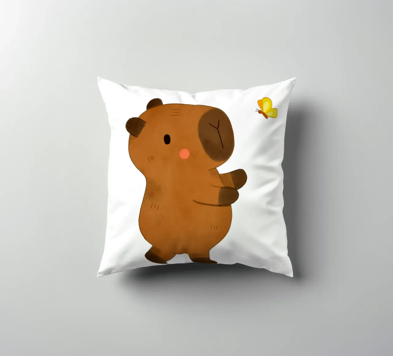 Capibara e farfalla cuscino da julianamotzko