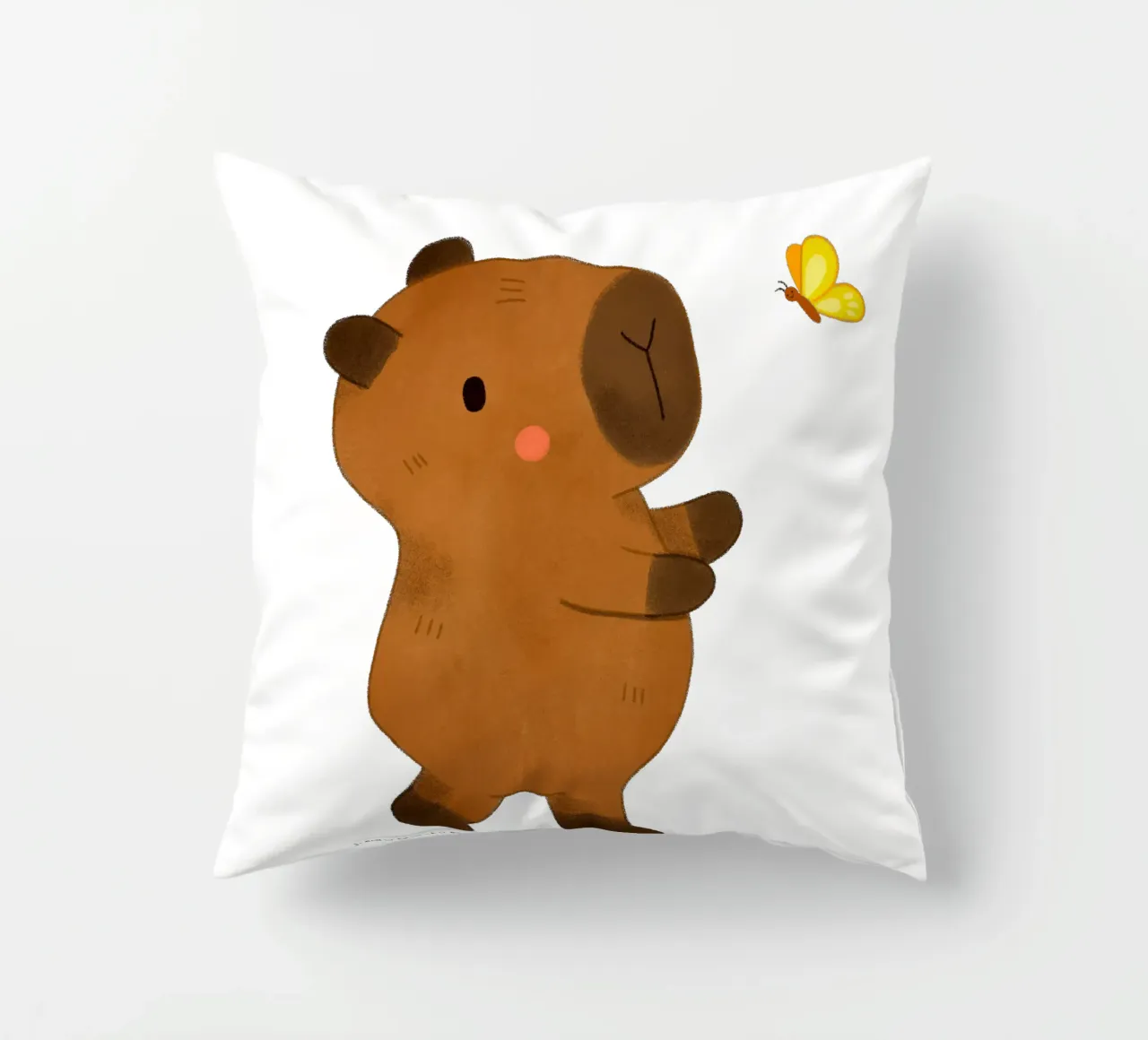 Capibara e farfalla cuscino da julianamotzko