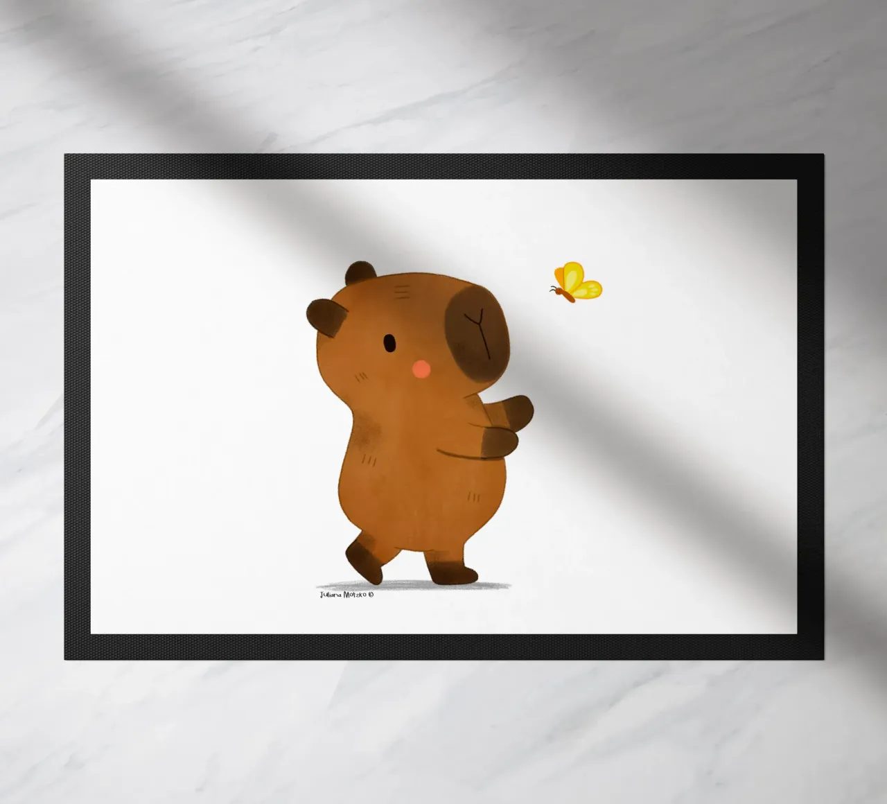 Capibara e farfalla zerbino da julianamotzko