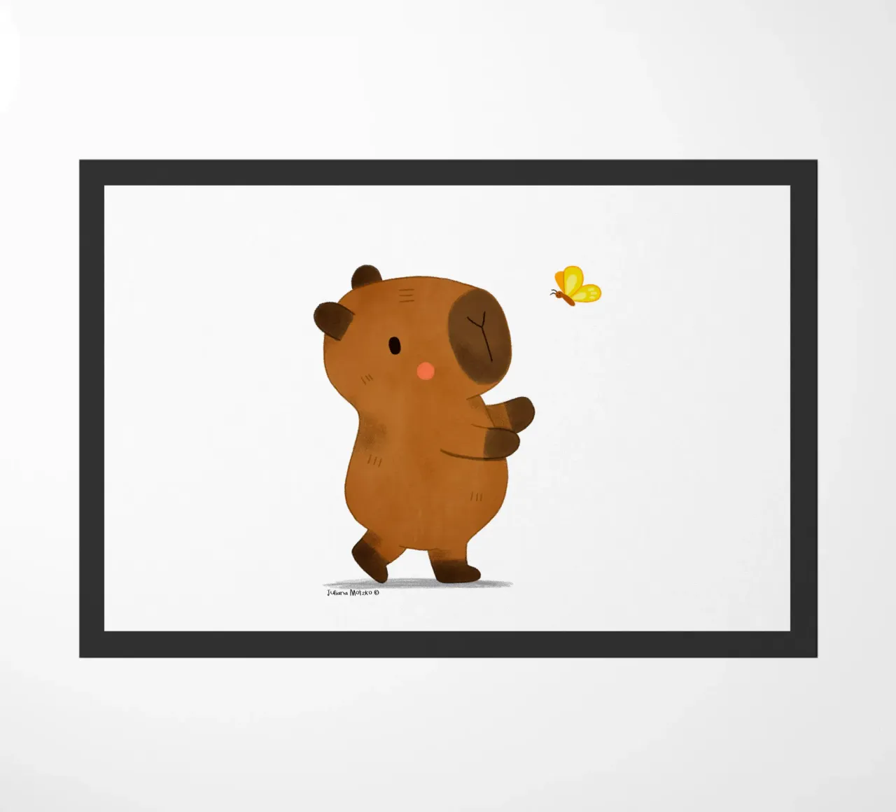 Capibara e farfalla zerbino da julianamotzko