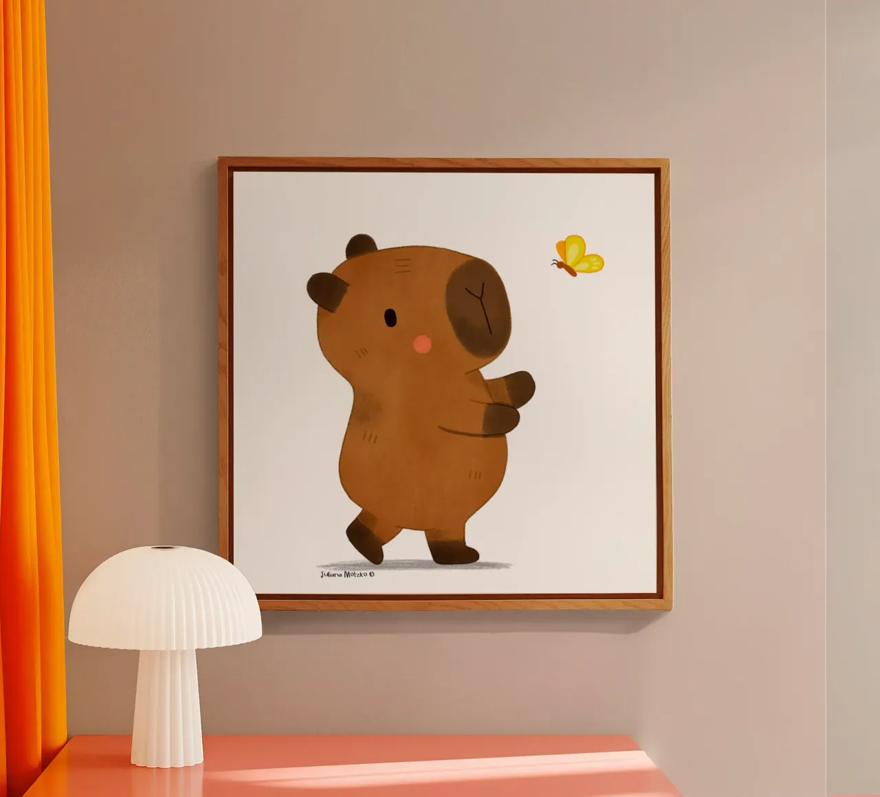 Capybara and Butterfly plexiglass da julianamotzko