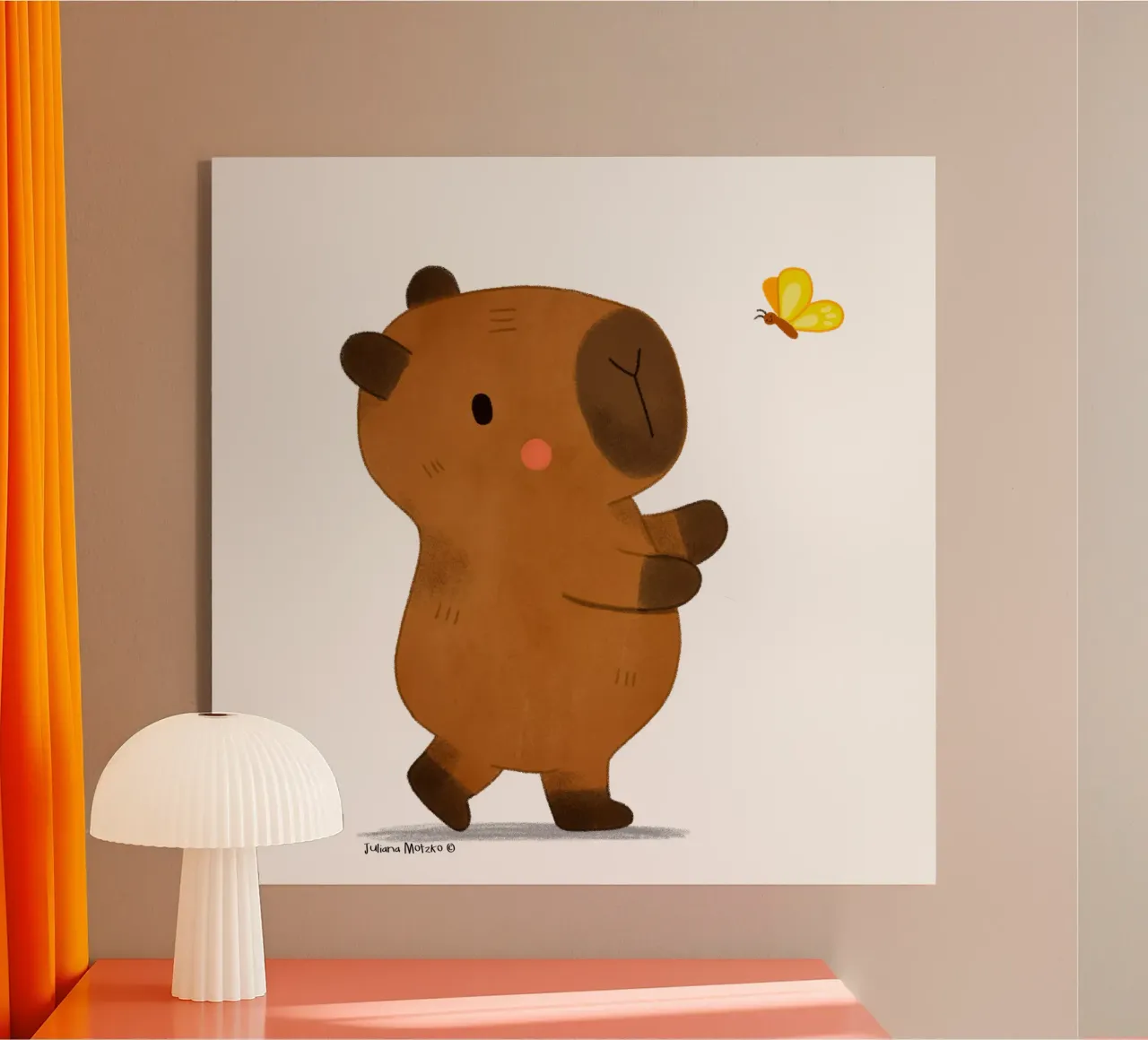 Capybara and Butterfly plexiglass da julianamotzko