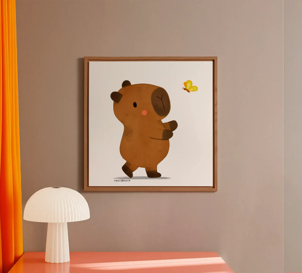 Capibara e farfalla pannello forex da julianamotzko