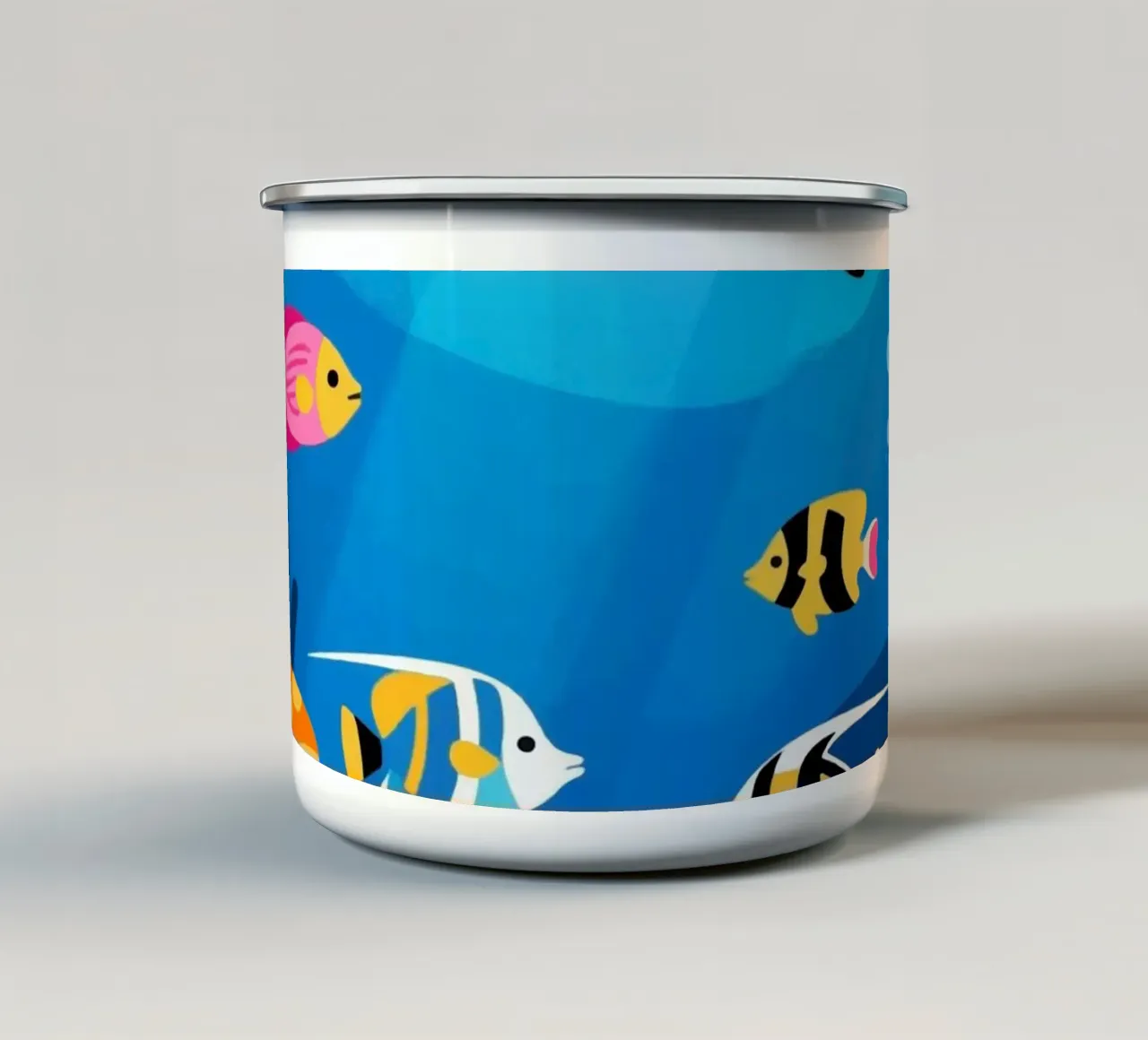 Pesce sott'acqua tazza in smalto da knowledge