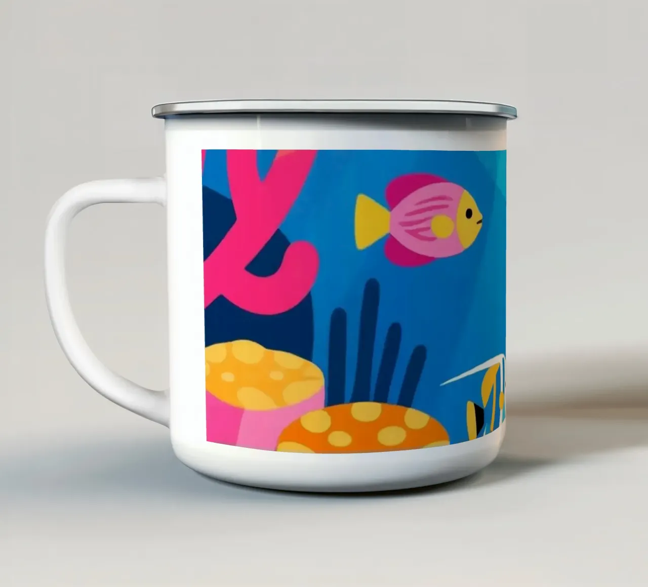Pesce sott'acqua tazza in smalto da knowledge