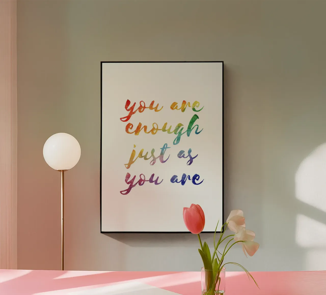 You are enough just as you are plexiglass da PinkCandyWalls