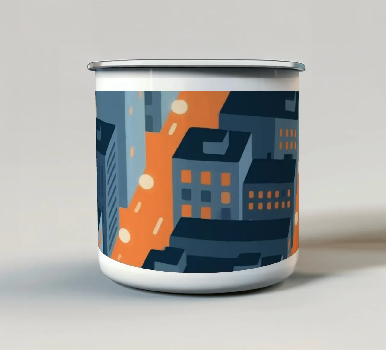 Città degli edifici tazza in smalto da knowledge