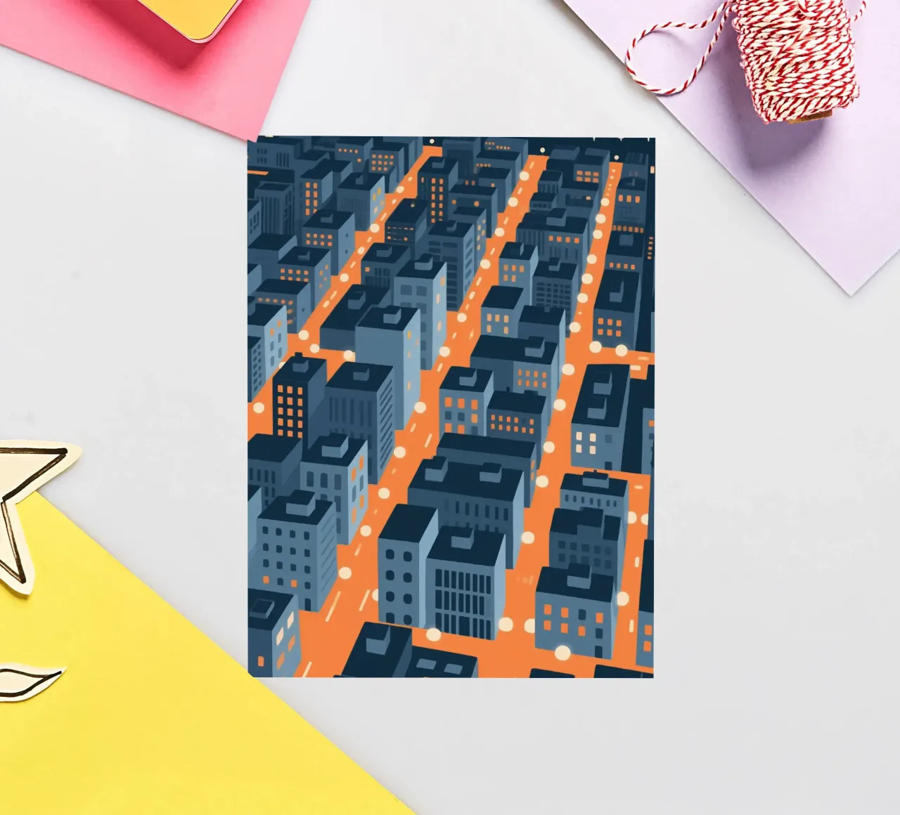 Città degli edifici adesivo da knowledge