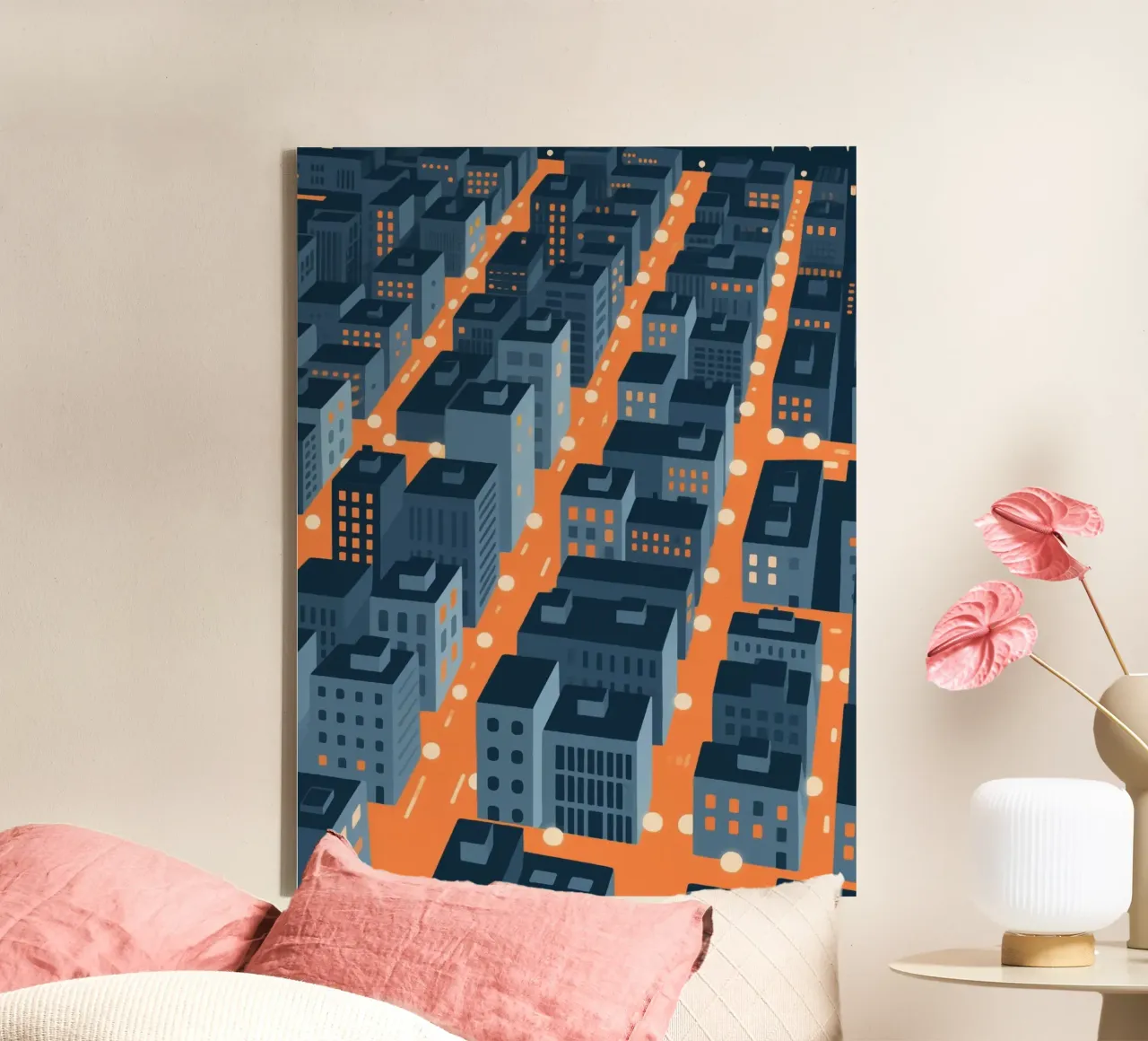 Città degli edifici tela da knowledge