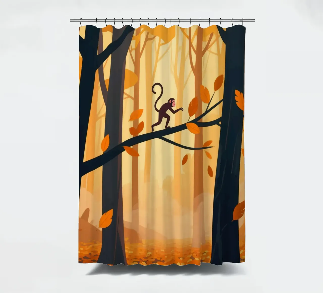 Foresta di scimmie tenda da doccia da knowledge