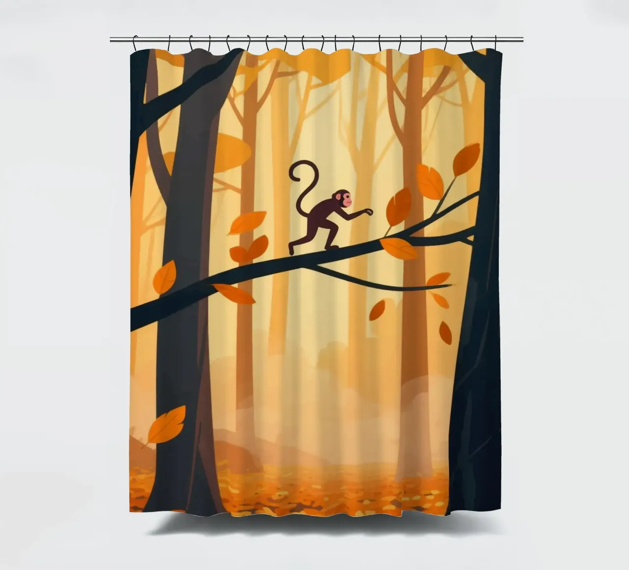 Foresta di scimmie tenda da doccia da knowledge