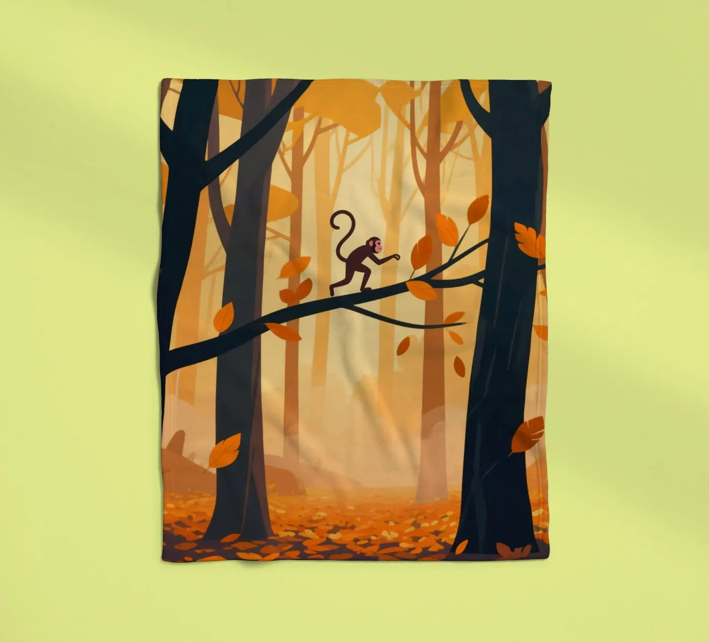 Monkey Forest fleece blanket by knowledge