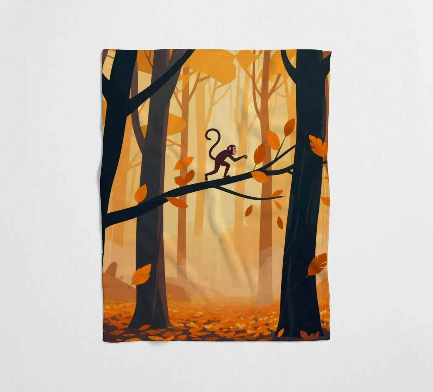 Monkey Forest fleece blanket by knowledge