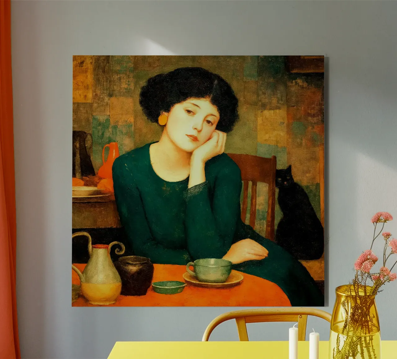 Sognare con un gatto alluminio dibond da Puschkinowa