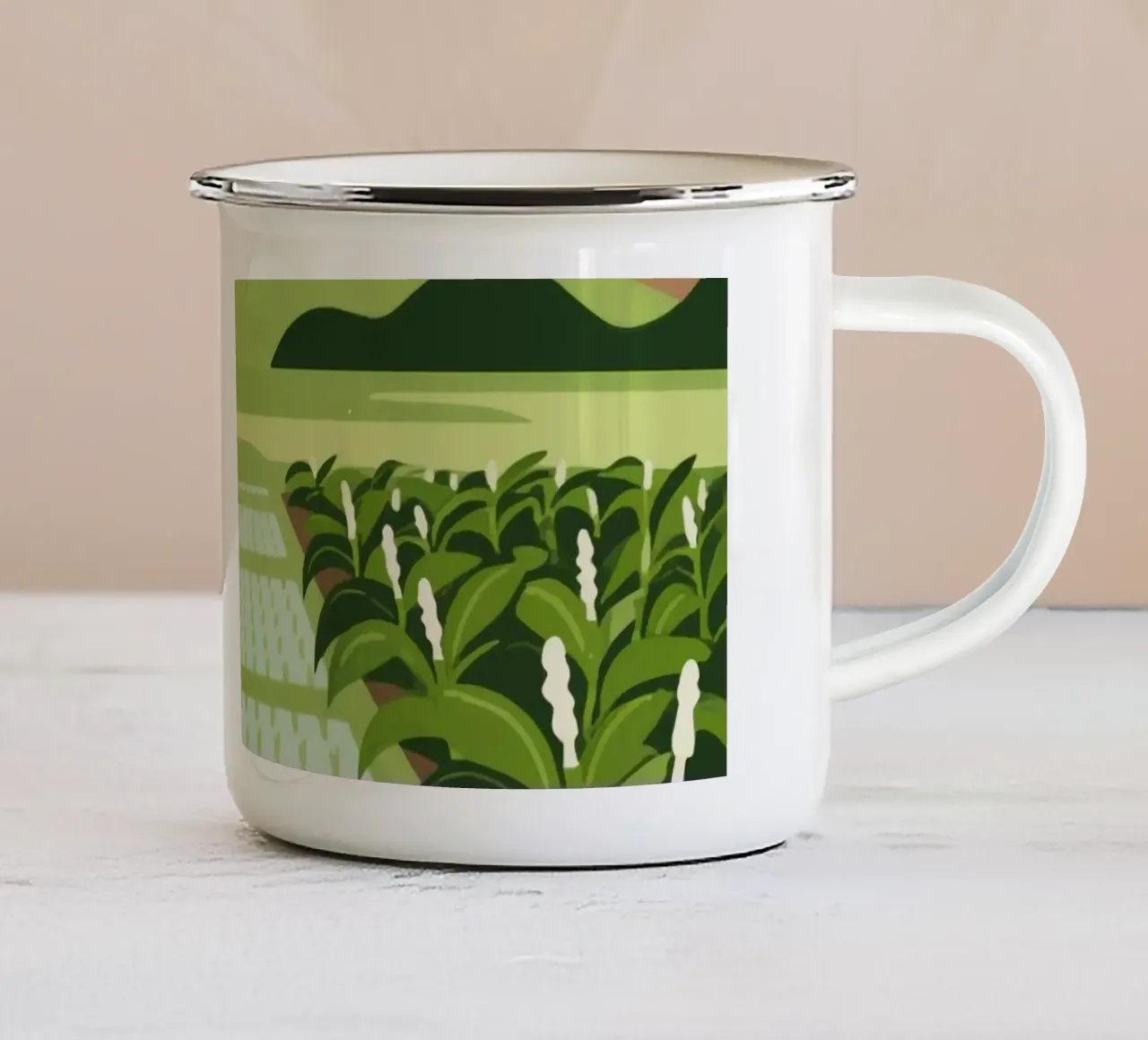 Paesaggio tazza in smalto da knowledge