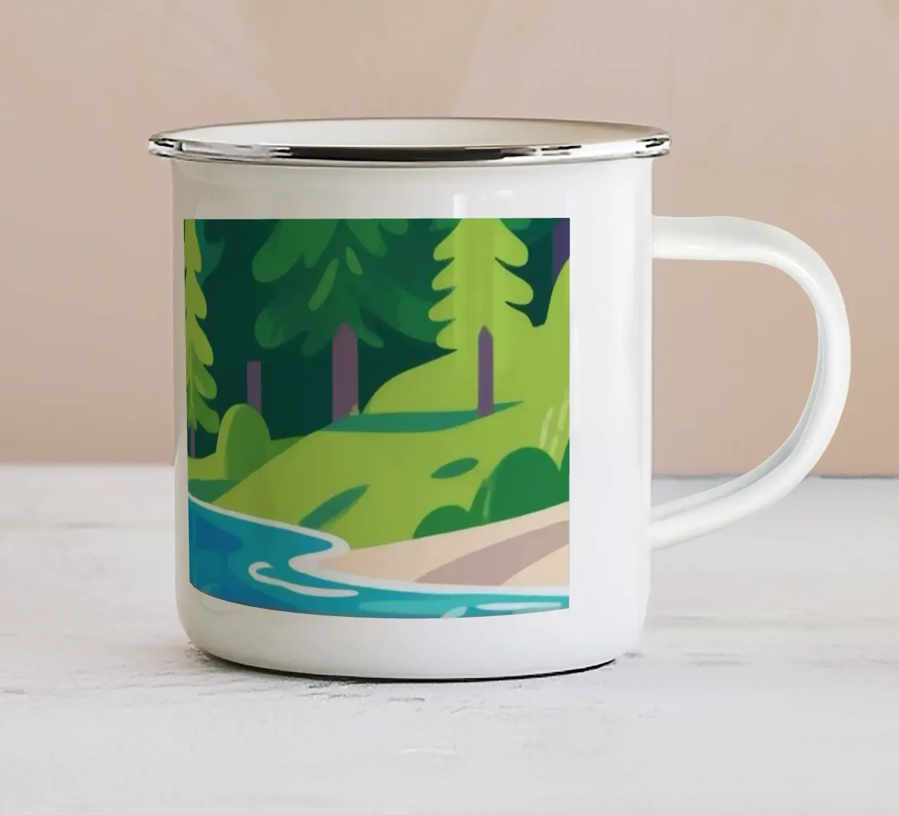 Foresta del lago tazza in smalto da knowledge