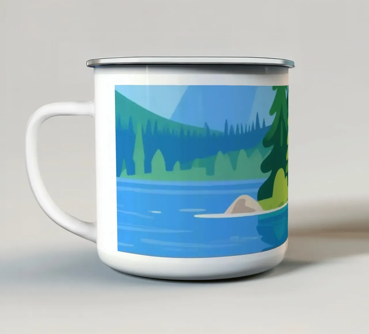Foresta del lago tazza in smalto da knowledge