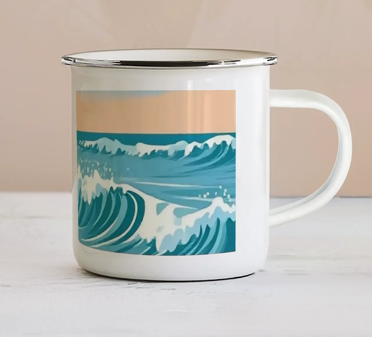 Arcobaleno nel mare tazza in smalto da knowledge