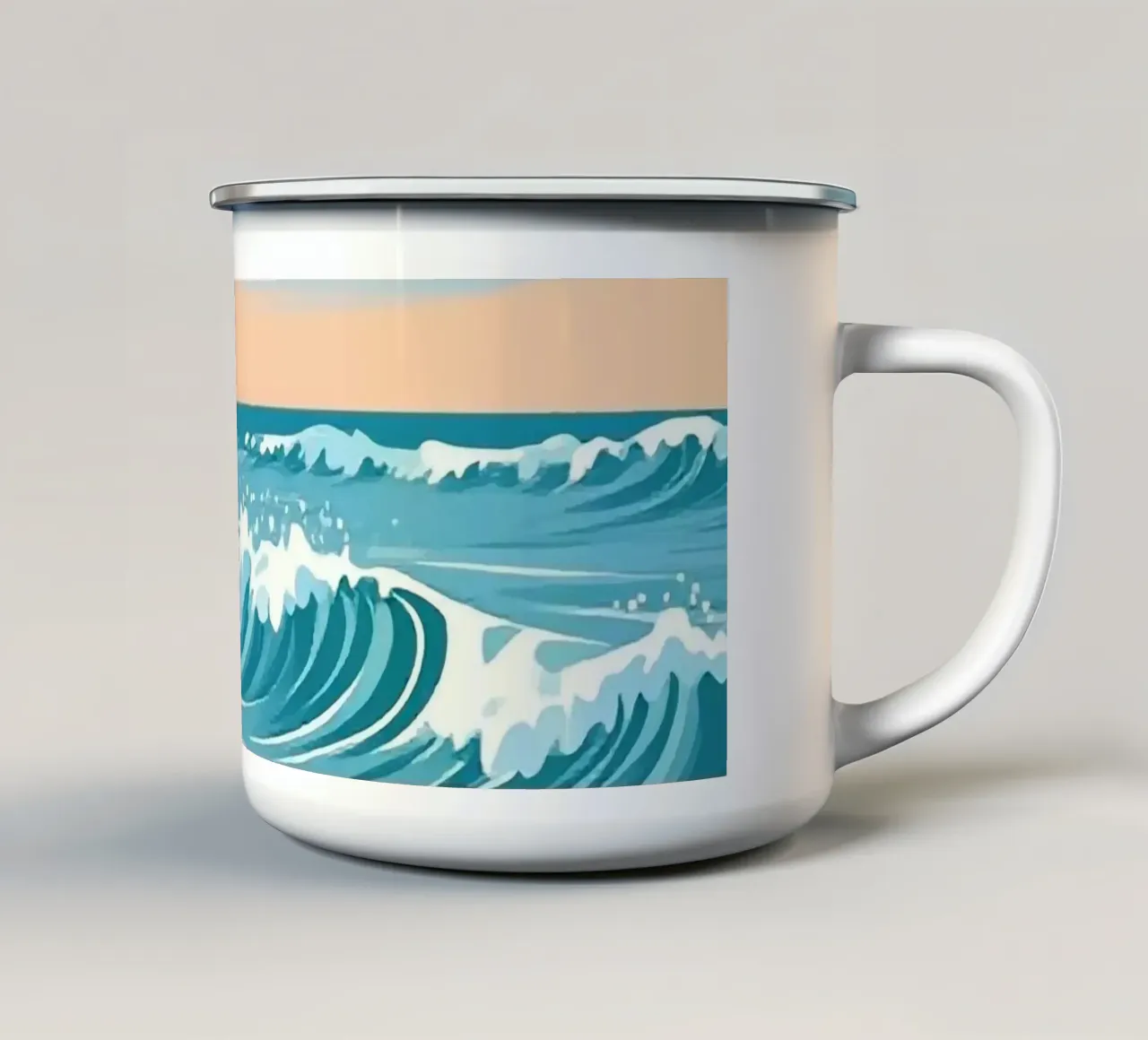 Arcobaleno nel mare tazza in smalto da knowledge