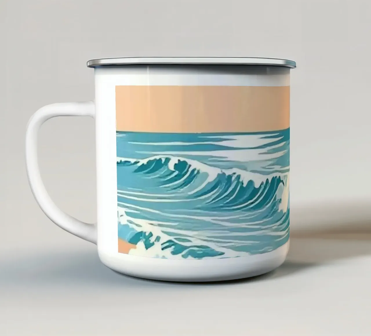 Arcobaleno nel mare tazza in smalto da knowledge