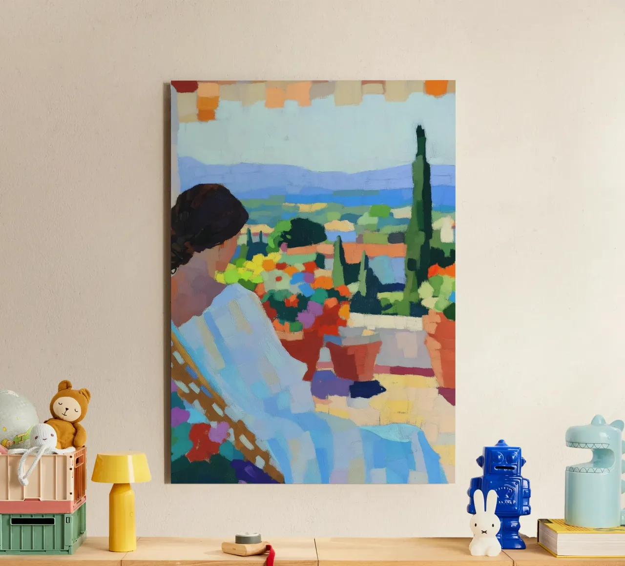 Vista su una terrazza della Costa Azzurra | Colore del post-impressionismo Ar alluminio dibond da dawnthesea