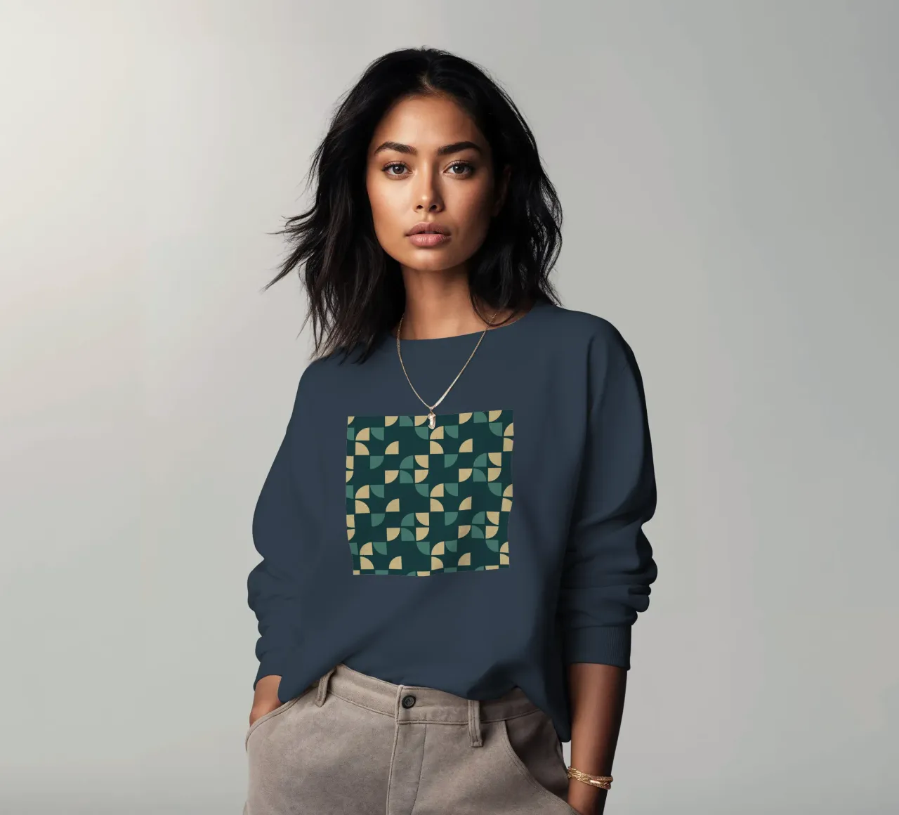 Motivo geometrico felpa da Kim Hubball Studio