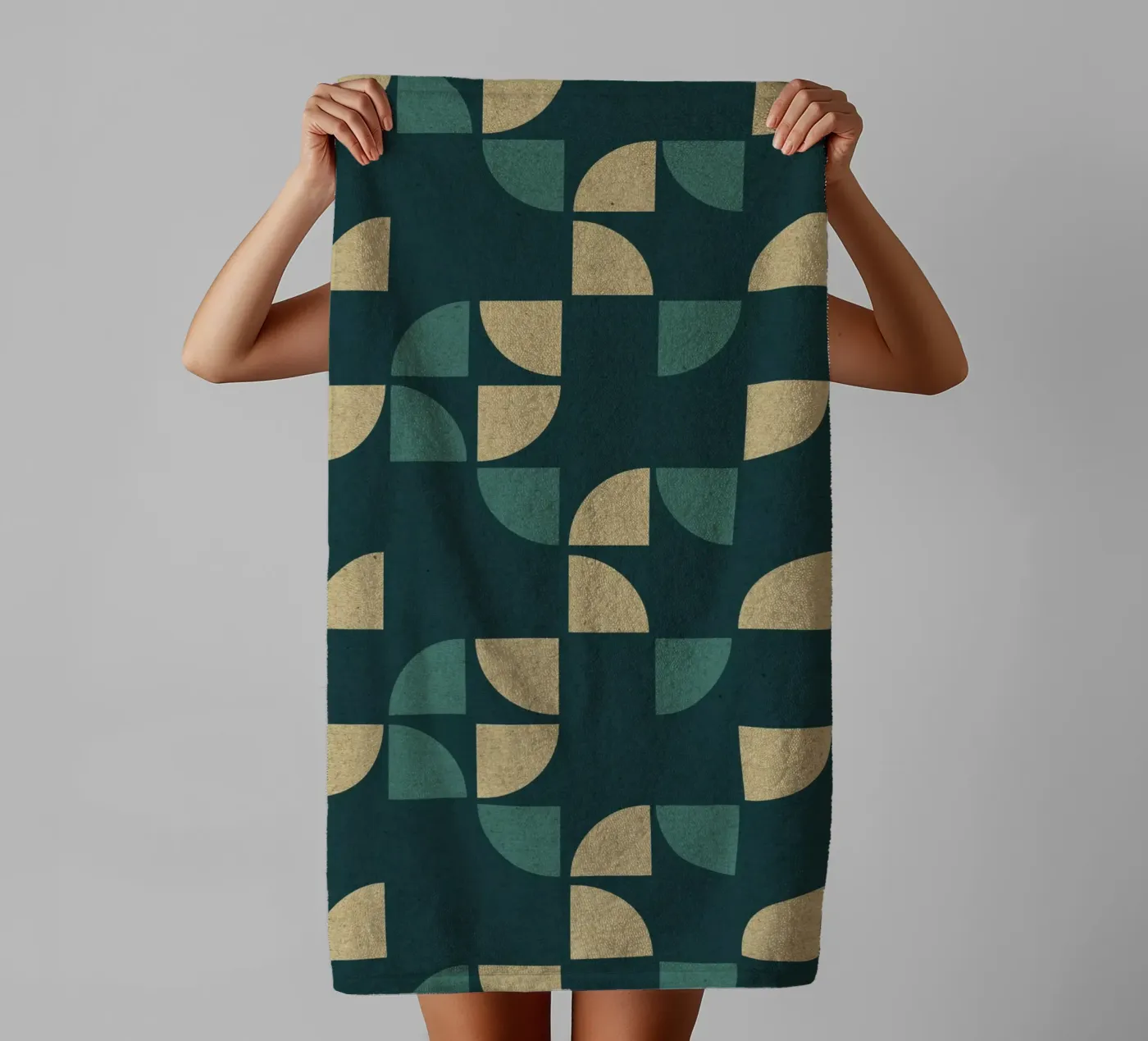 Geometrisch patroon badhanddoek van Kim Hubball Studio