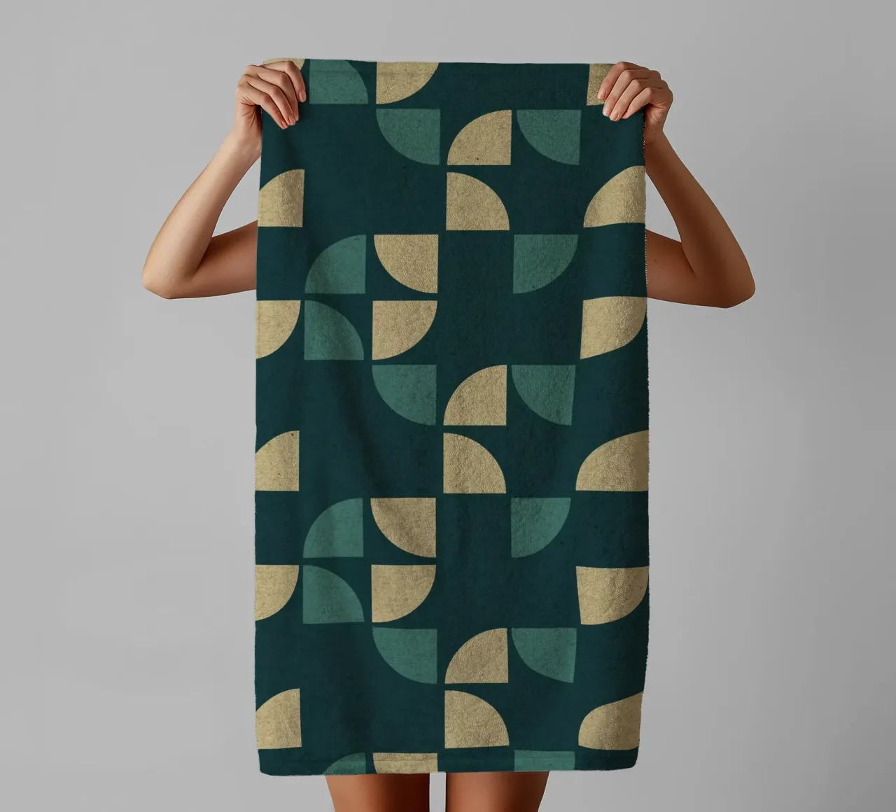Geometric Pattern towel by Kim Hubball Studio