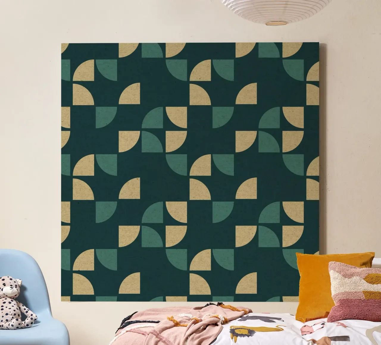 Geometric Pattern canvas with Floater frame by Kim Hubball Studio