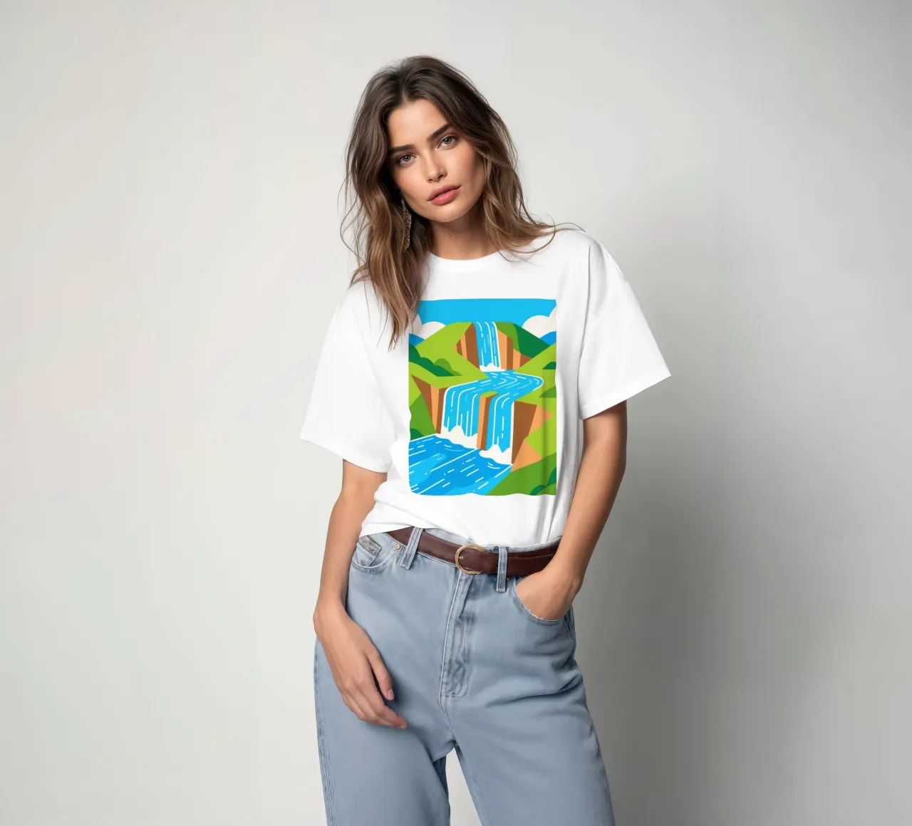 Paesaggio a cascata t-shirt da knowledge