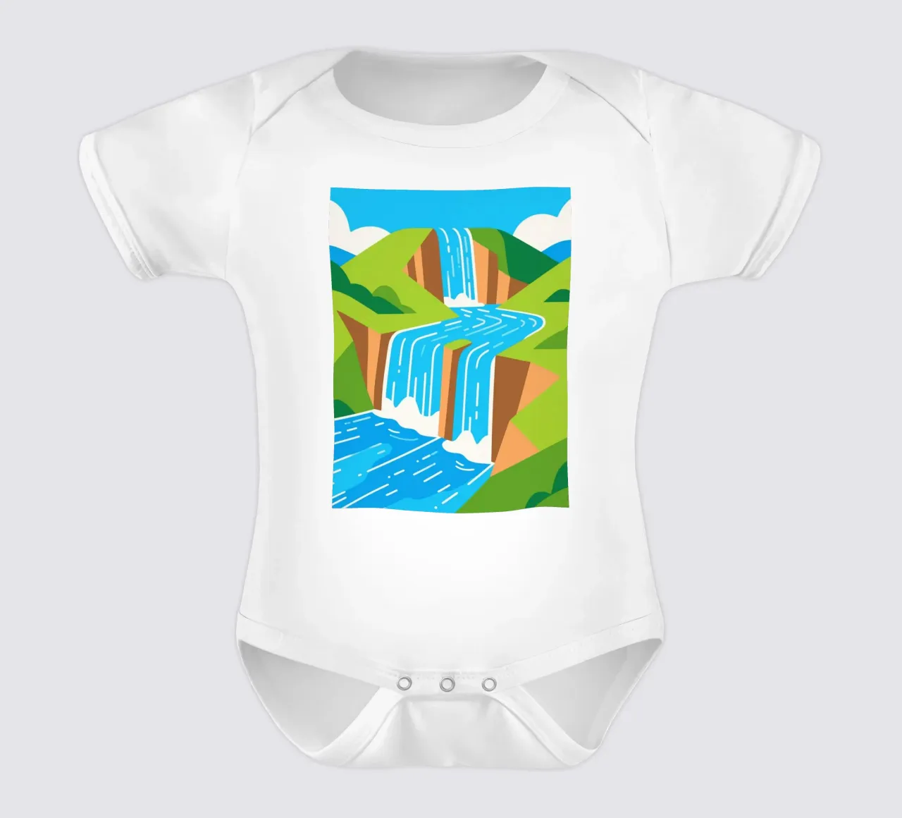 Paesaggio a cascata body neonato maniche corte da knowledge