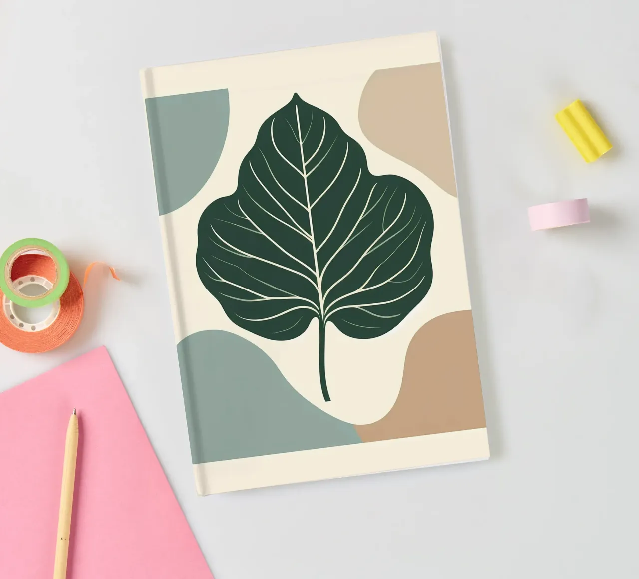 Minimalist illustration of a single fiddle leaf fig notebook by Bloom And Brush