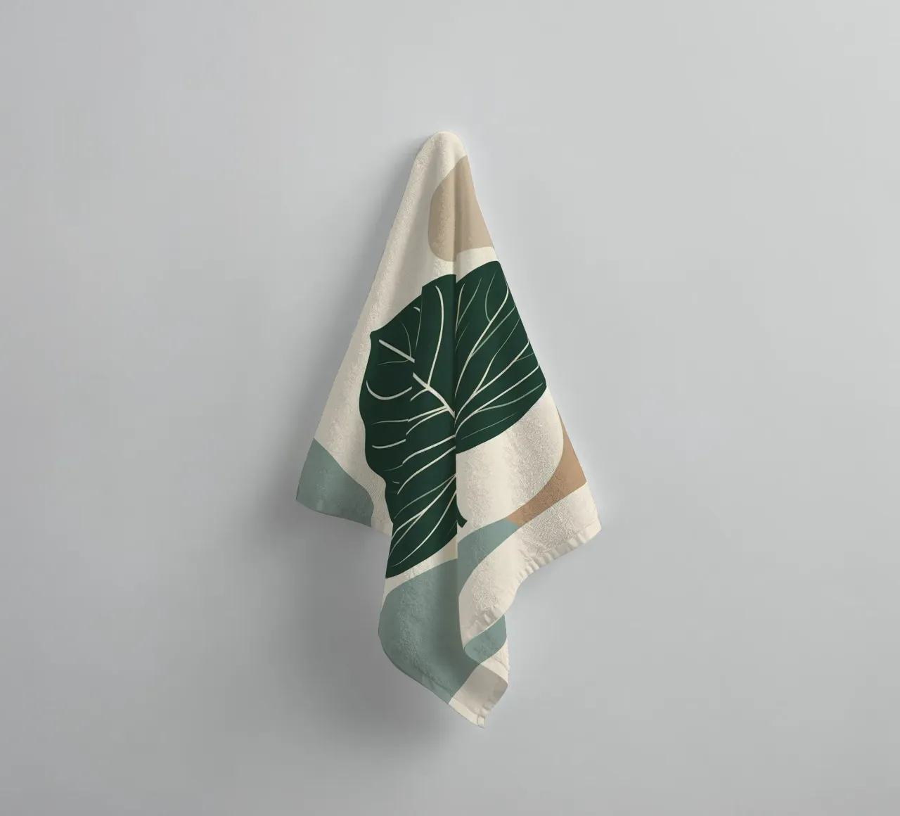 Minimalist illustration of a single fiddle leaf fig towel by Bloom And Brush