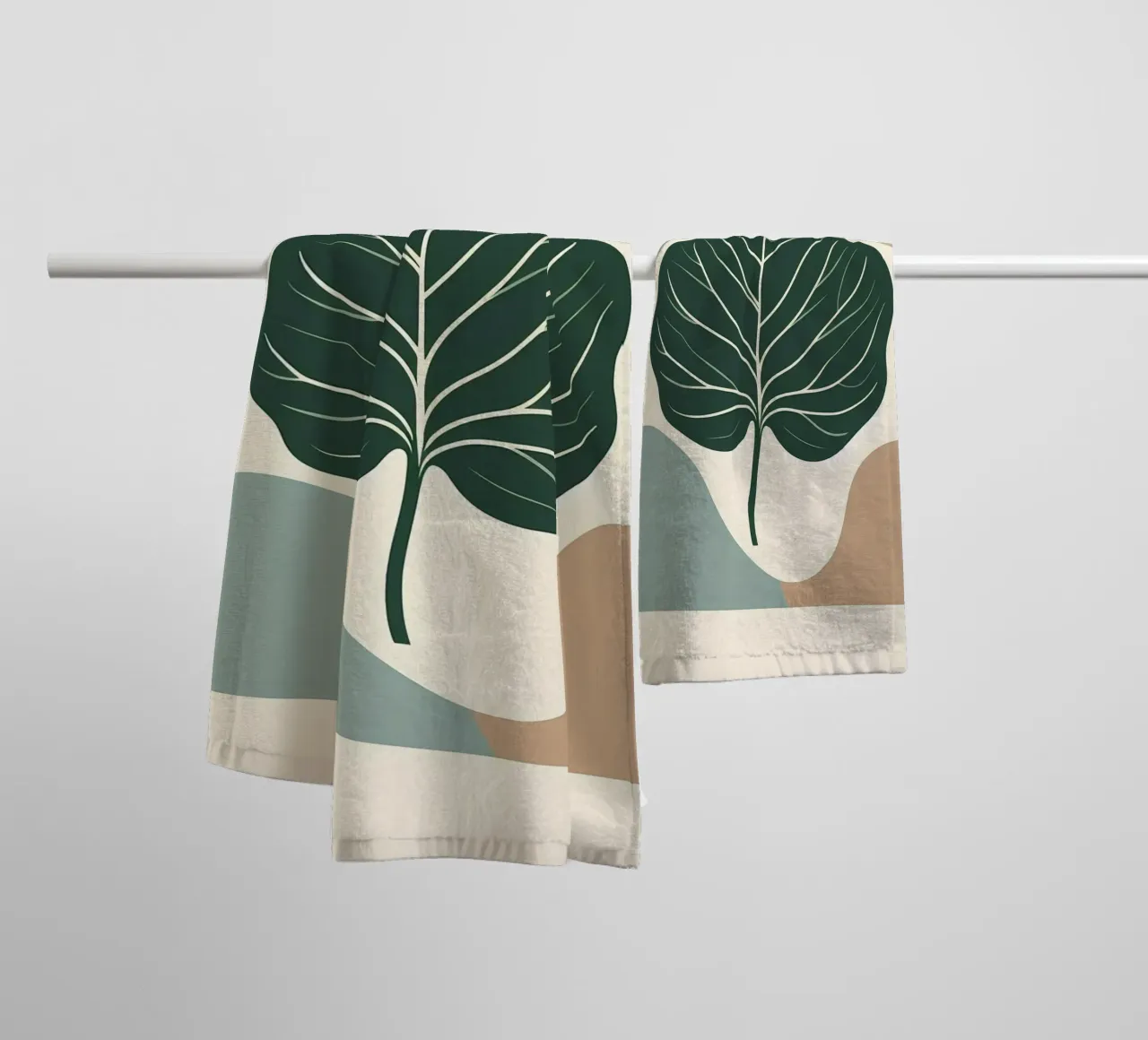Minimalist illustration of a single fiddle leaf fig towel by Bloom And Brush