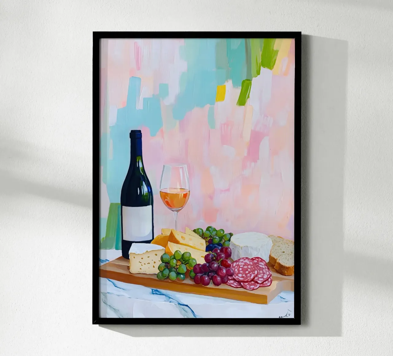 Rosé & Charcuterie | Natura morta pop art in cucina carta hahnemühle da dawnthesea